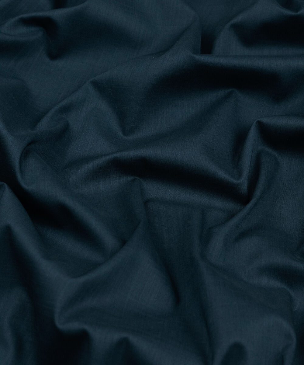 Men's Unstitched Two-Piece Navy Blue Premium Slub Cotton Suit