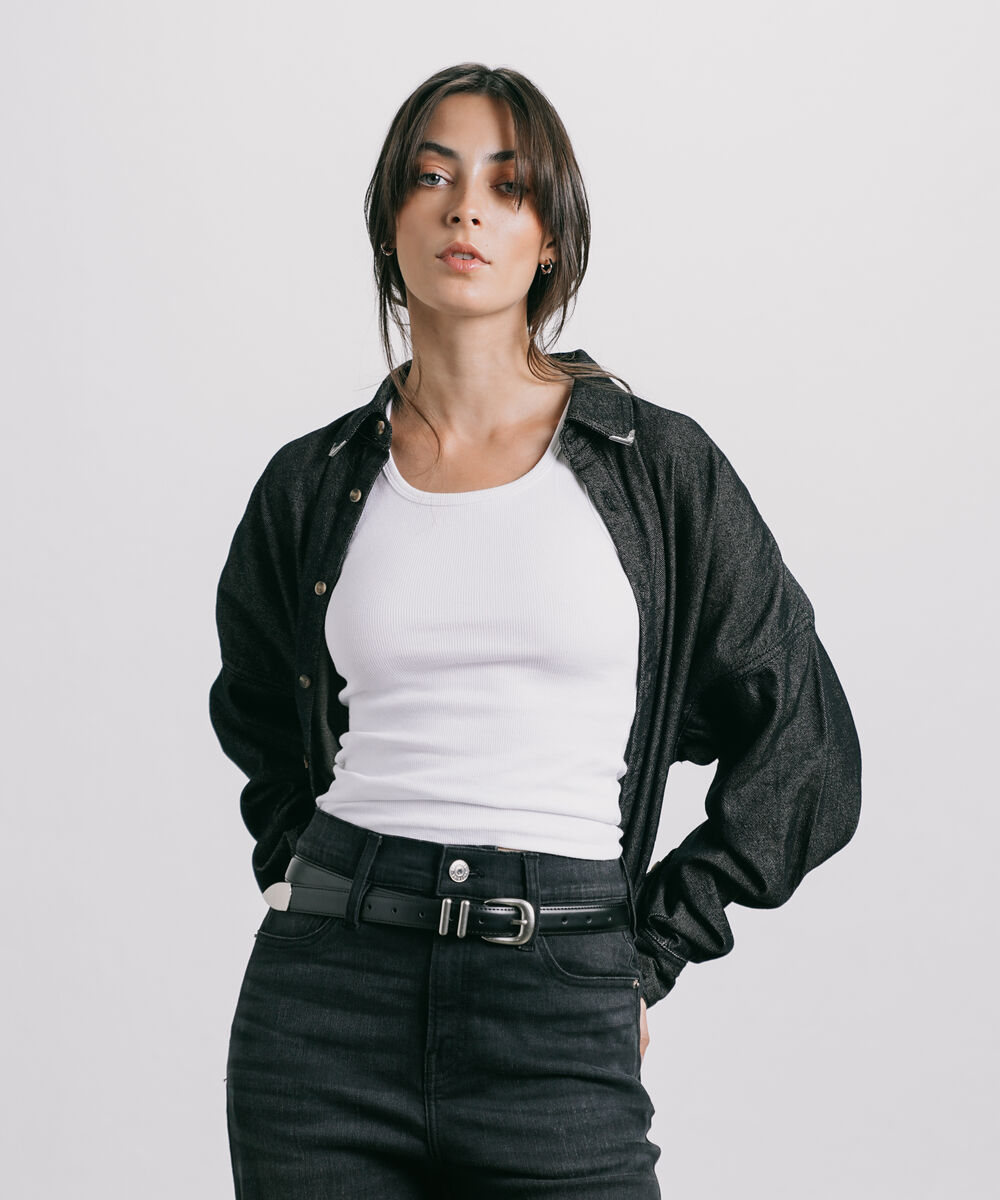 Women's Western Wear Grey High Rise Straight Jeans