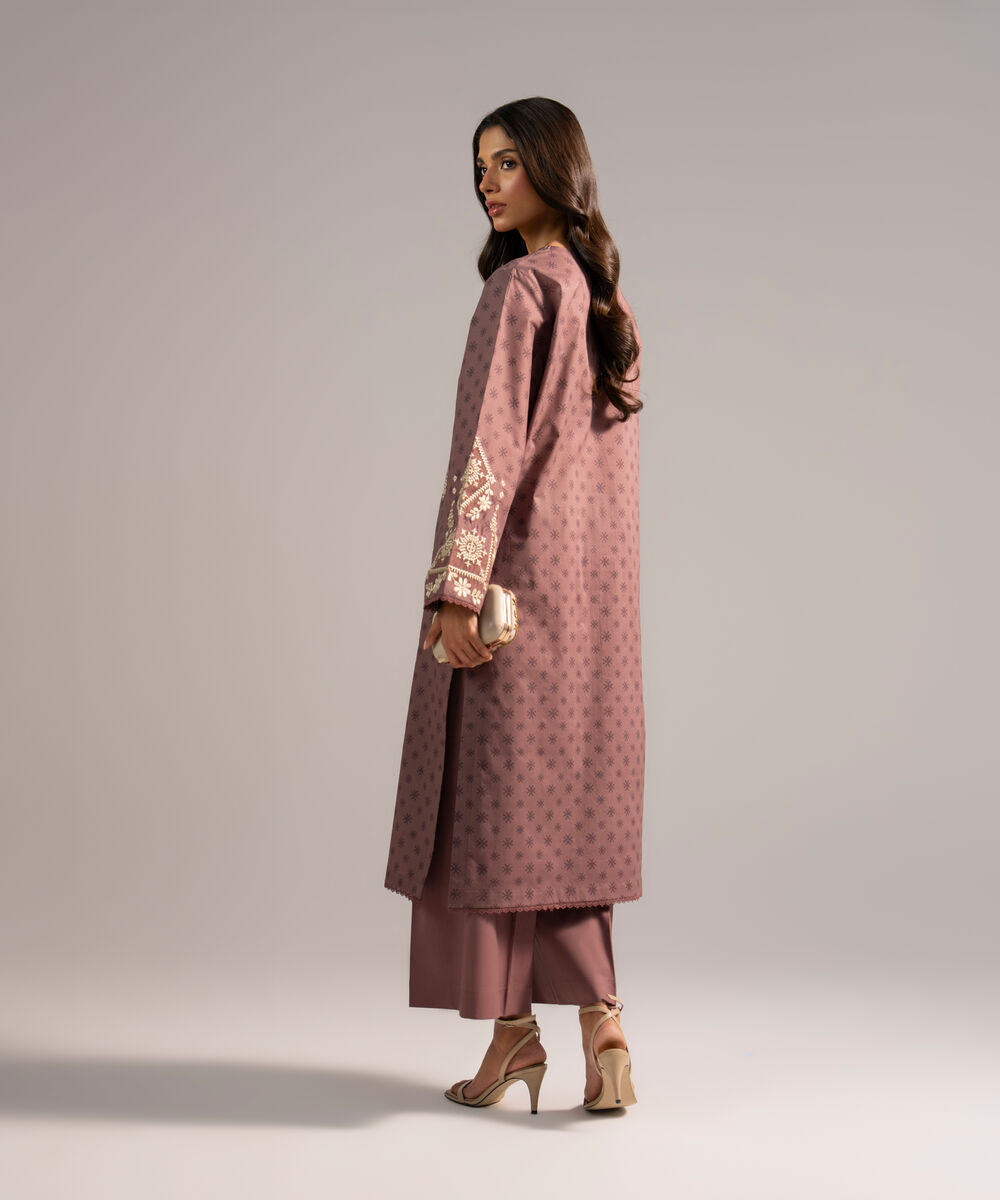 Women's RTW Lawn Embroidered Muted Purple  2 Piece Suit