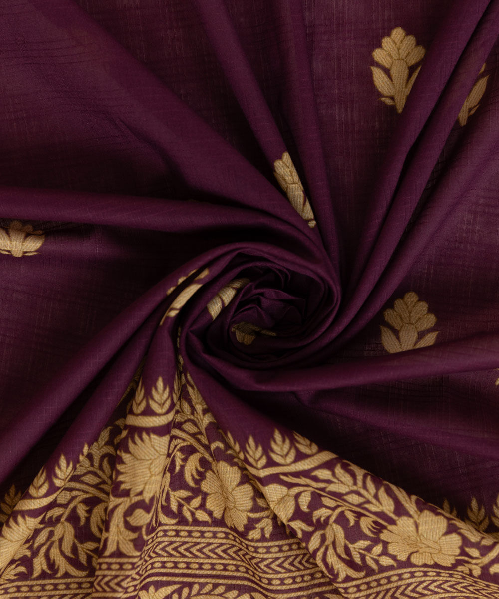 Textured Voile Purple Printed Dupatta