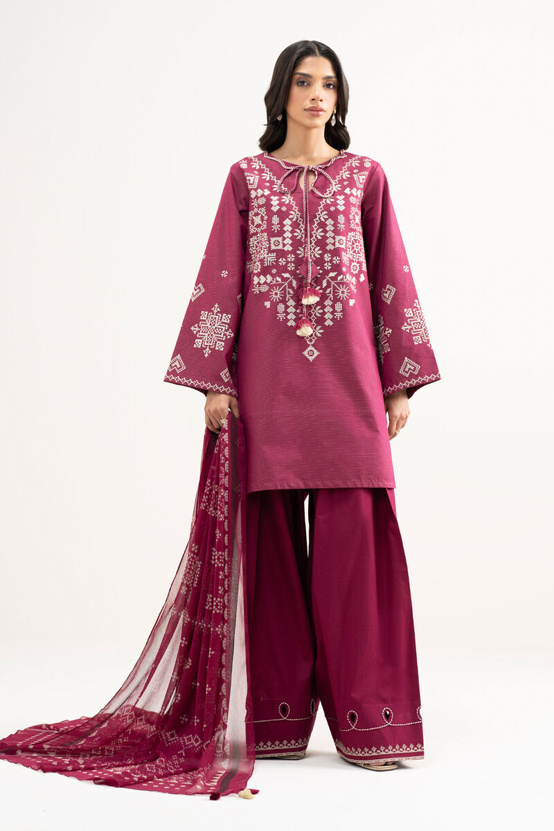 3 Piece - Embroidered Zari Lawn Suit