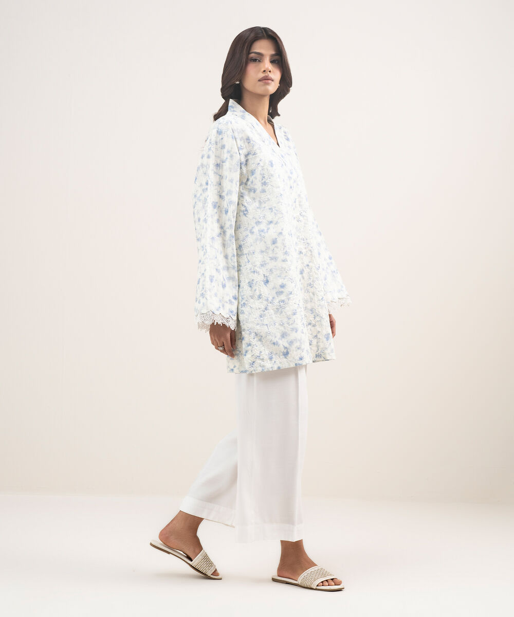 Women's RTW Leno Kara Embroidered Off White Straight Shirt