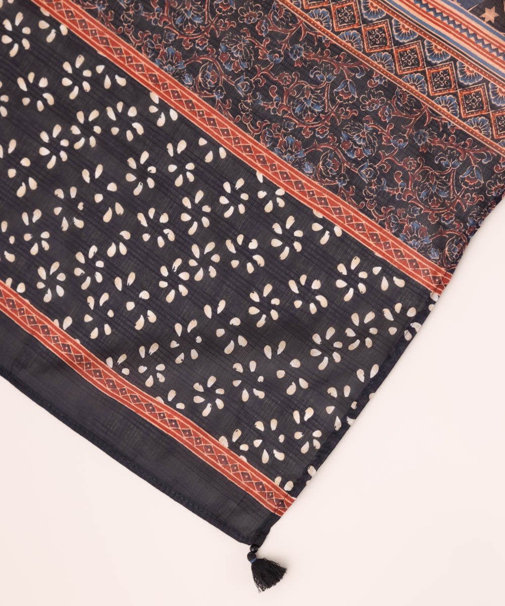 Textured Voile Multi Printed Dupatta