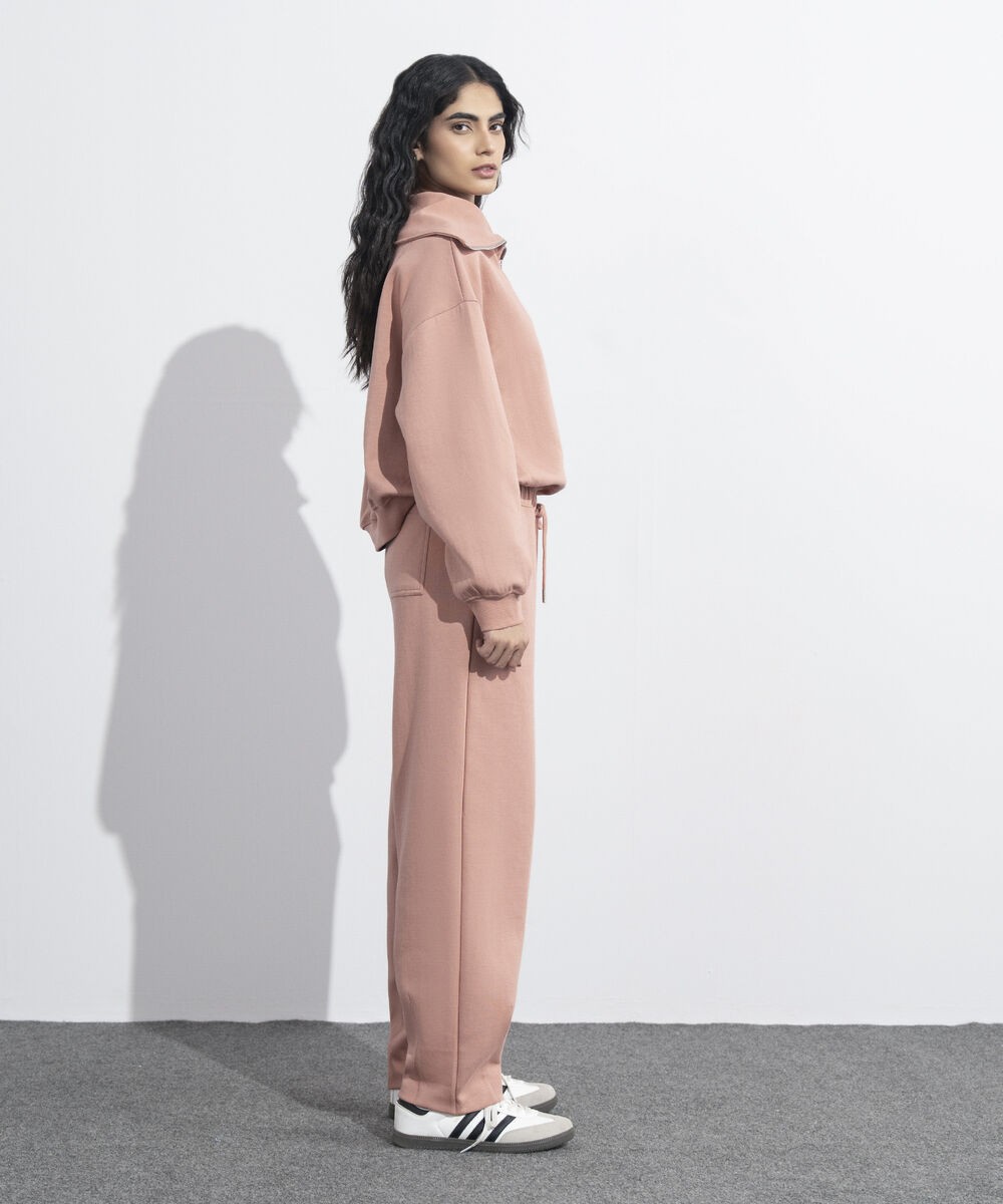 Women's Western Wear Pink Interlock Darted Pull-On Trousers