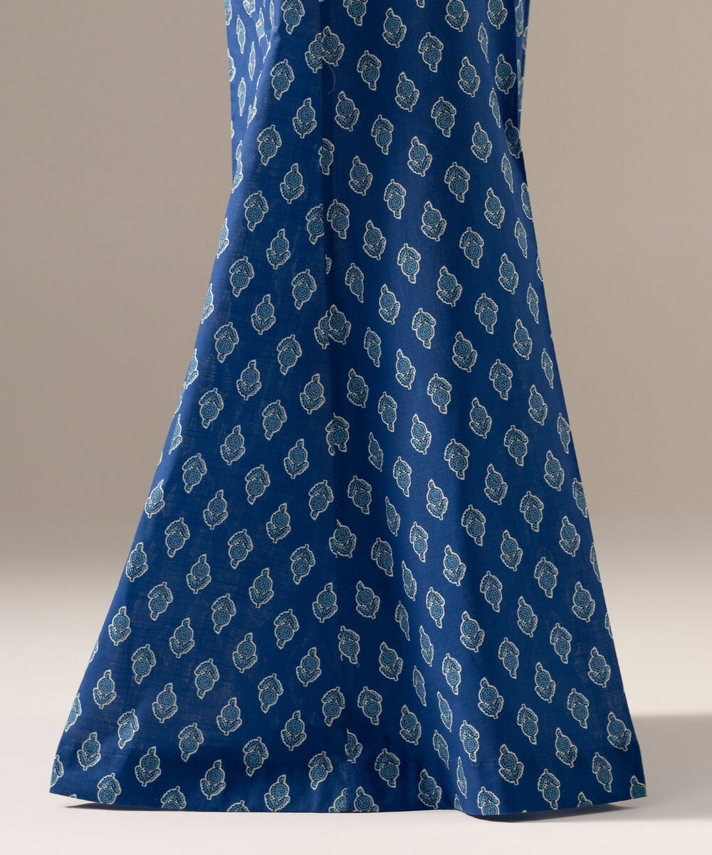 Women's RTW Crosshatch Printed Blue Flared Pants