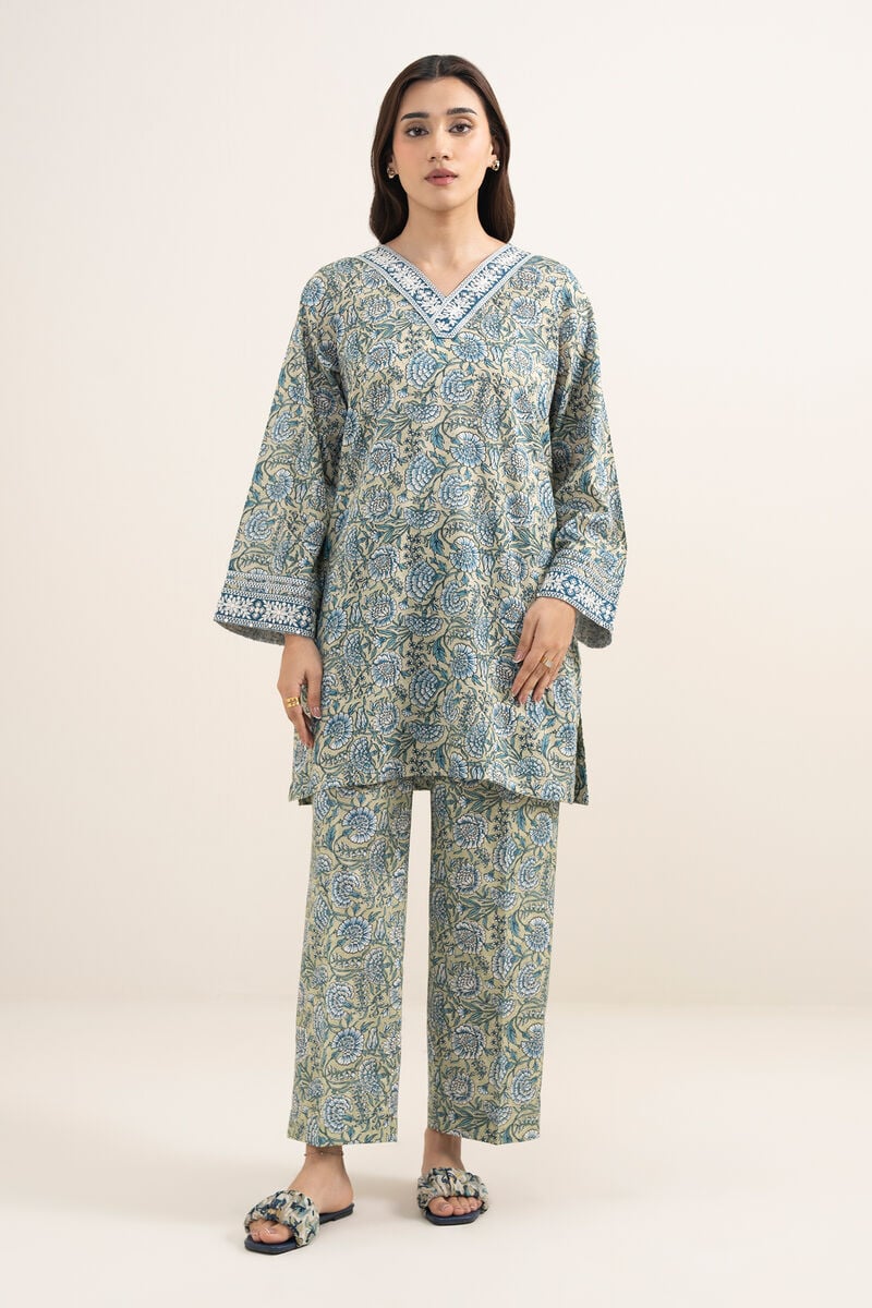 2 Piece - Embroidered Dobby Suit