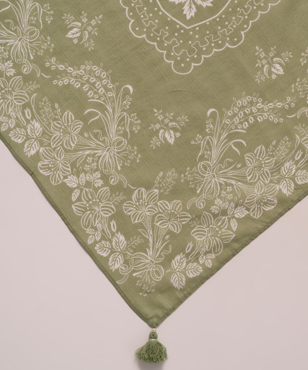 Lawn Printed Green Dupatta