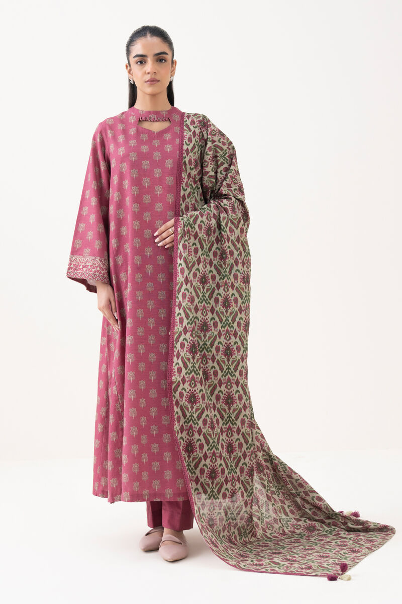3 Piece - Printed Light Khaddar Suit