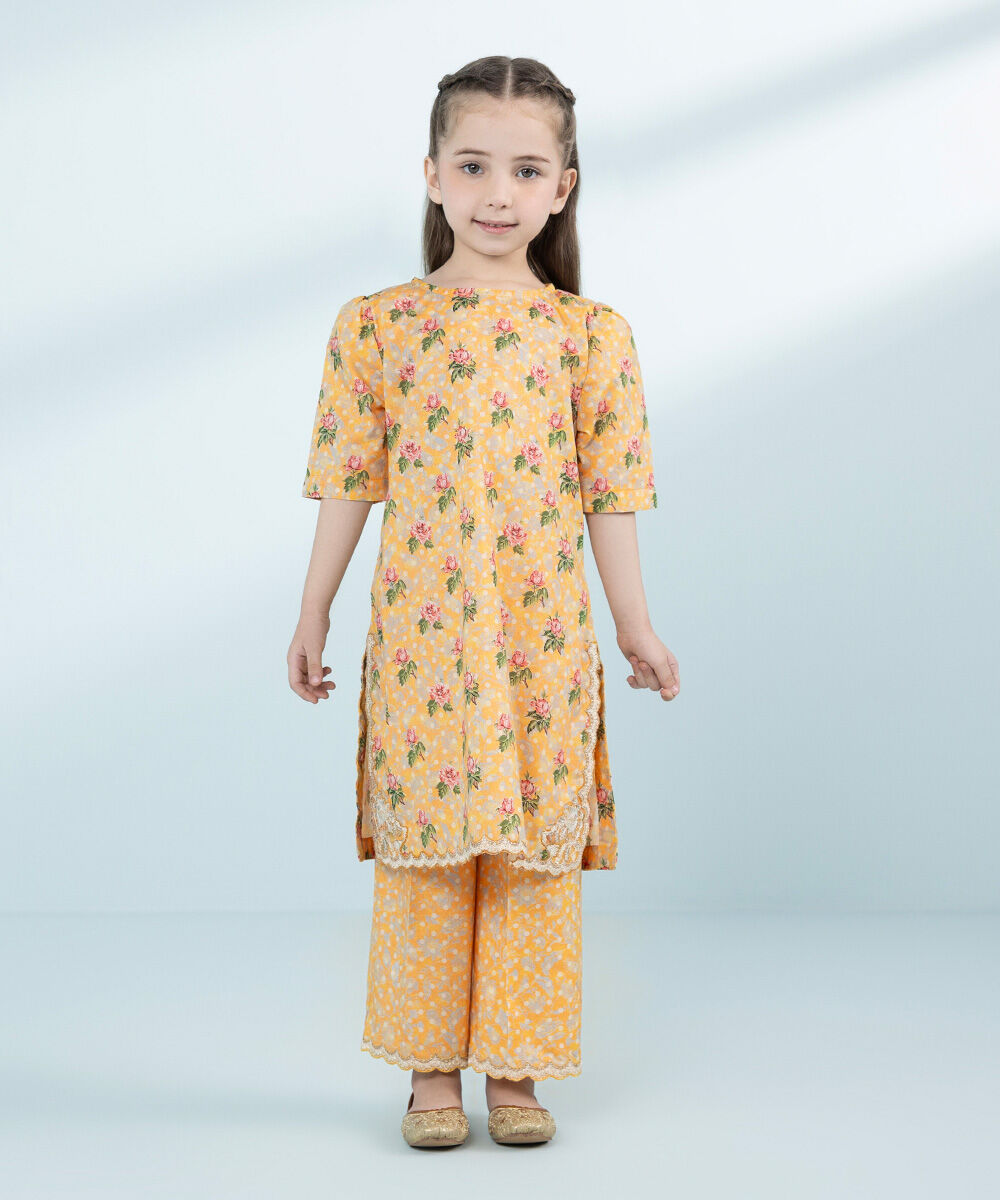 Mommy & Me Girls Two Piece Yellow Suit
