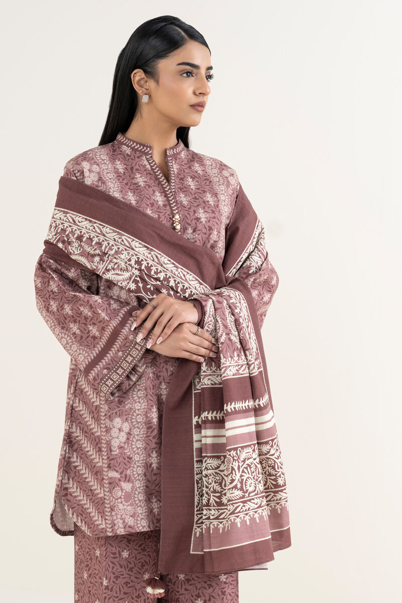 3 Piece - Printed Khaddar Suit