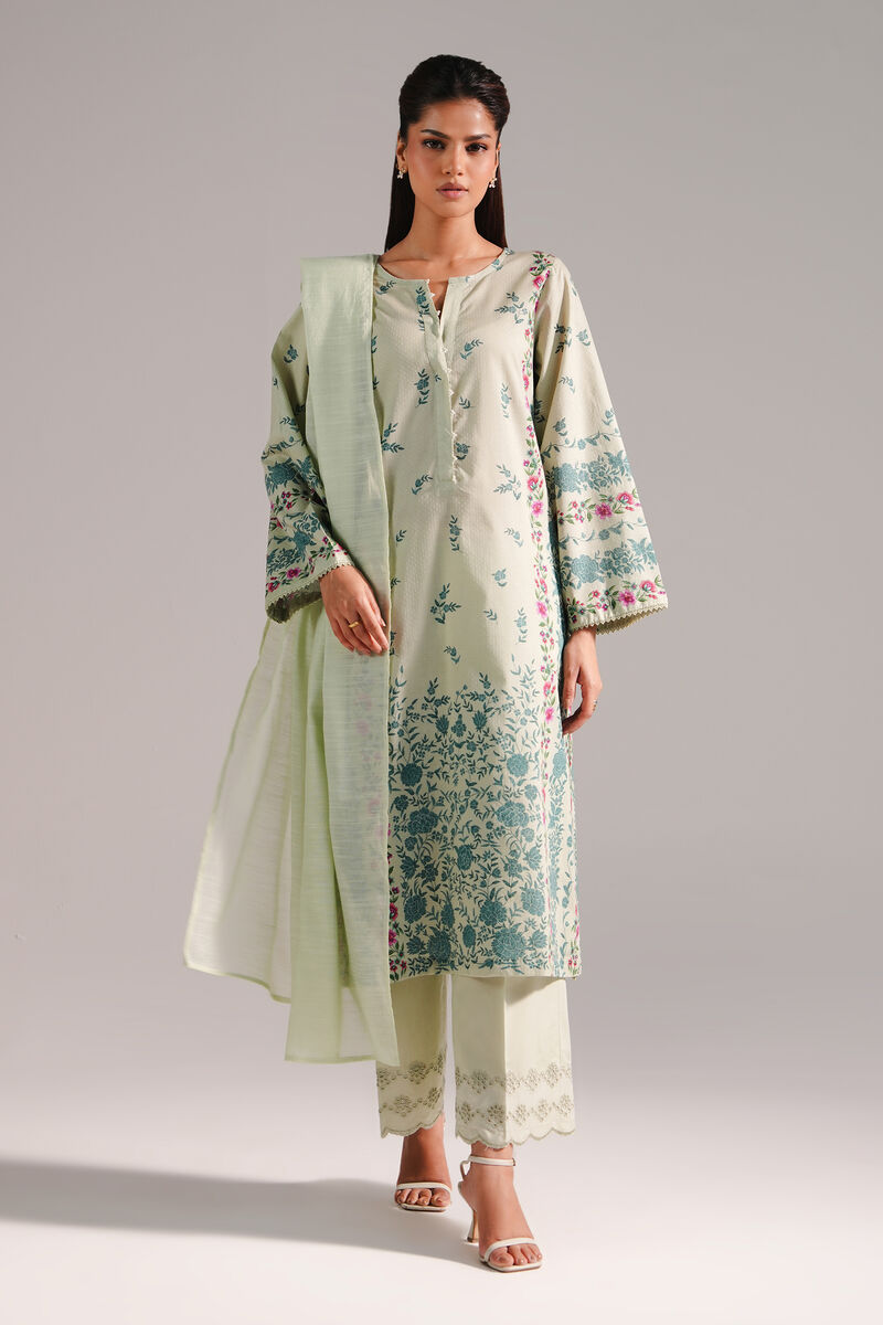 3 Piece - Printed Dobby Suit