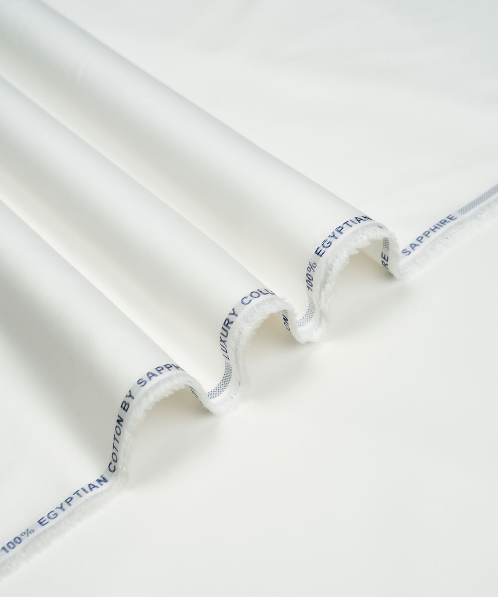 Men's Unstitched Two-Piece Off White  Luxury Pima Cotton Suit