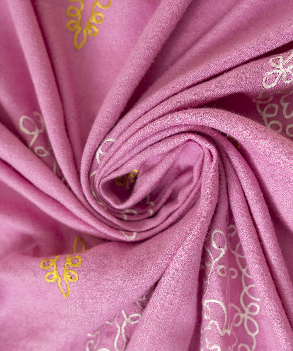 Embroidered Dobby Pink Dupatta