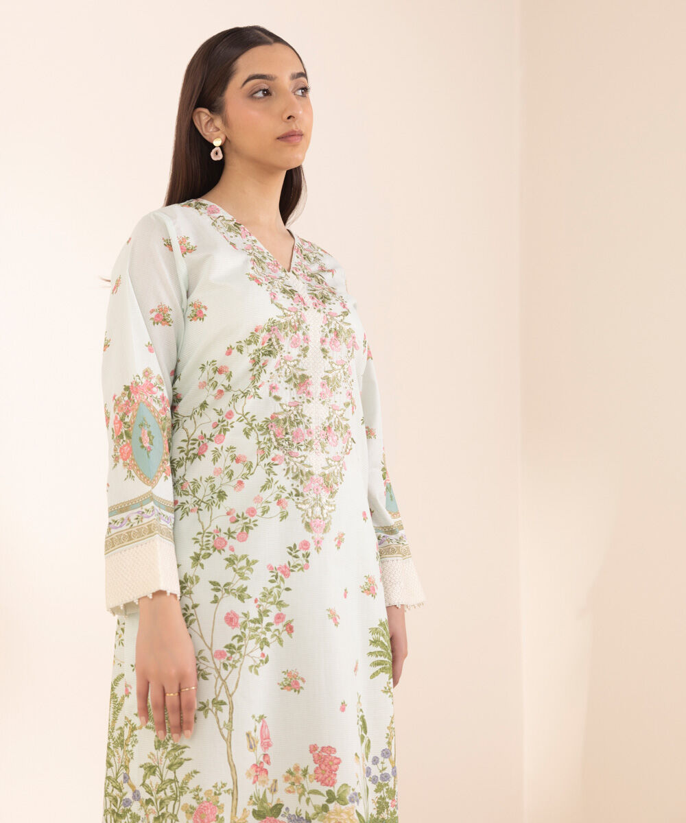 Woman - Multi Embroidered Zari Lawn Shirt