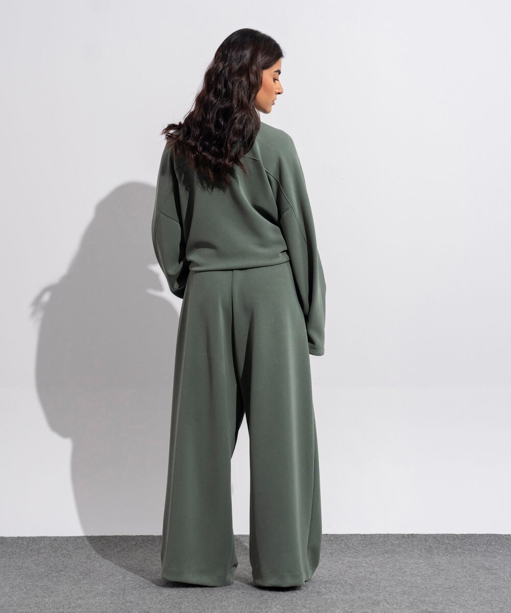 Women's Western Wear Grey Soft-Lux Pleated Trousers