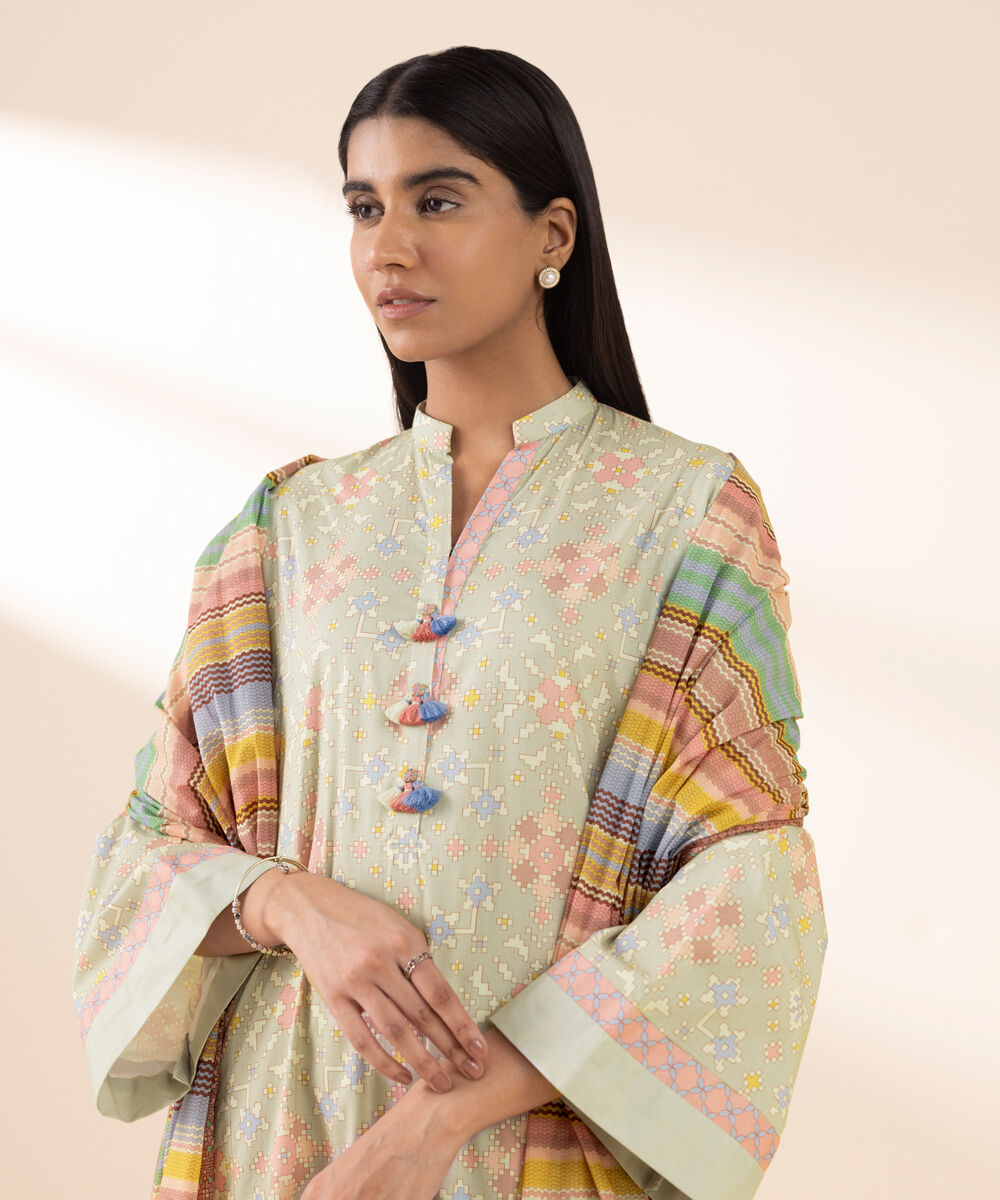 Women's Unstitched Lawn Printed Multi 3 Piece Suit