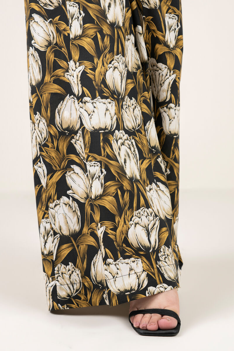 Printed Cambric Flared Pants