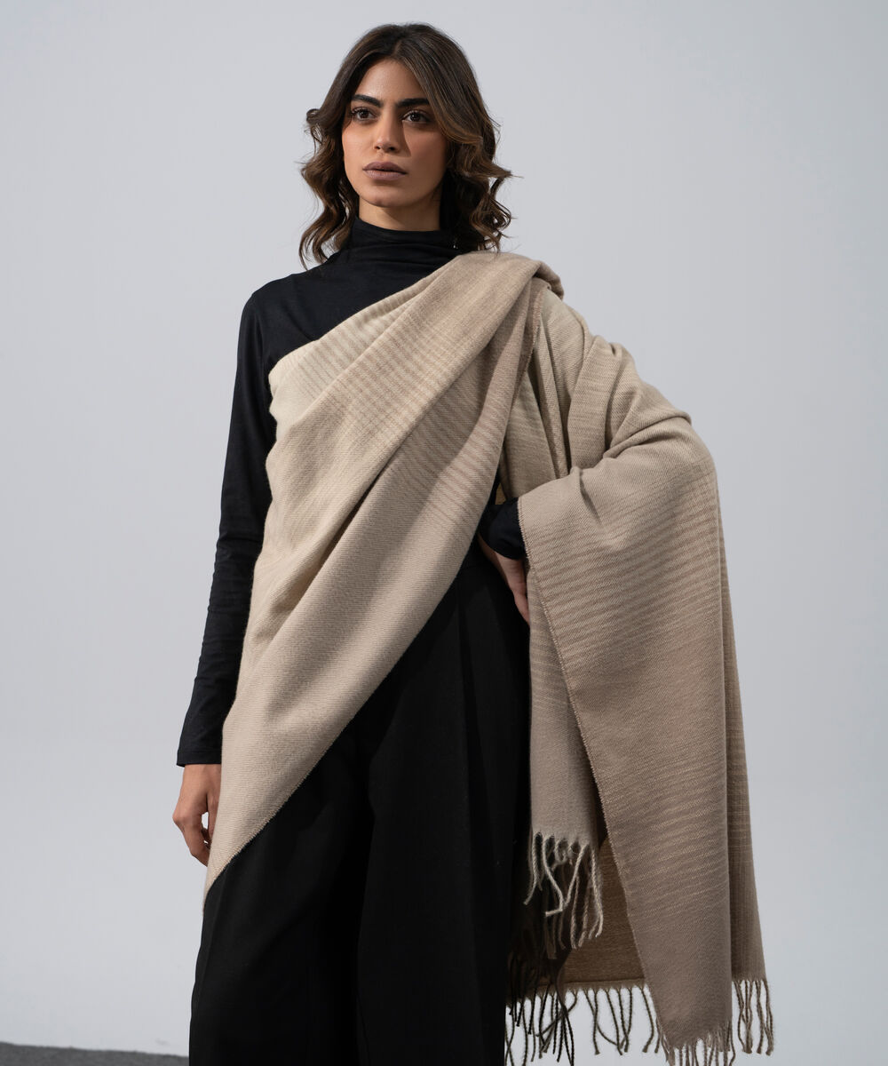 Women's Western Wear Beige Polyester Cape Shawl
