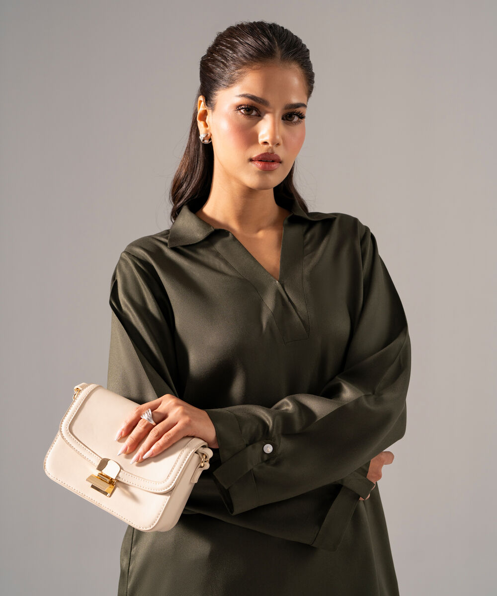 Women's RTW Bedford Solid Green 2 Piece Suit