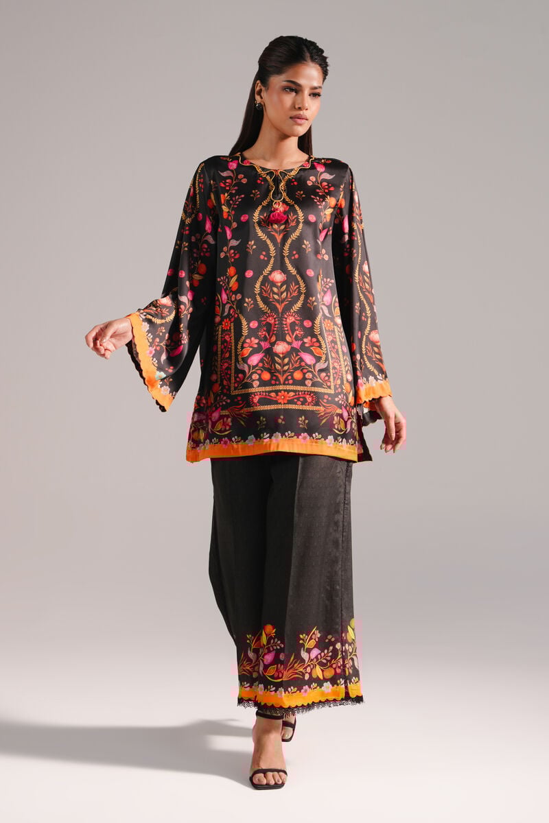 2 Piece - Printed Silk Suit