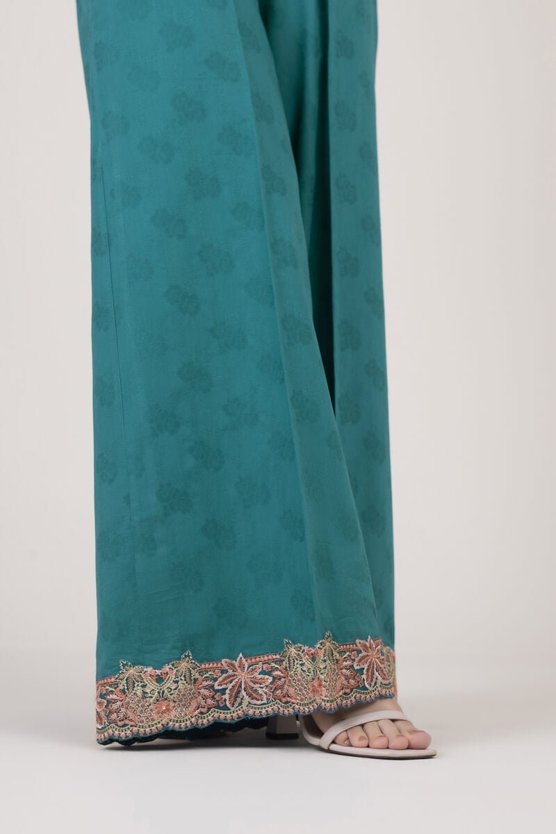 Embroidered Jacquard Flared Pants