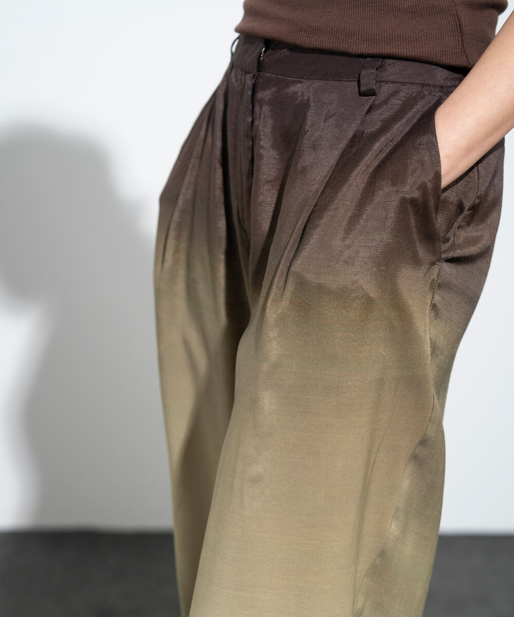 Women's Western Multi Ombre Print Wide Leg Trousers