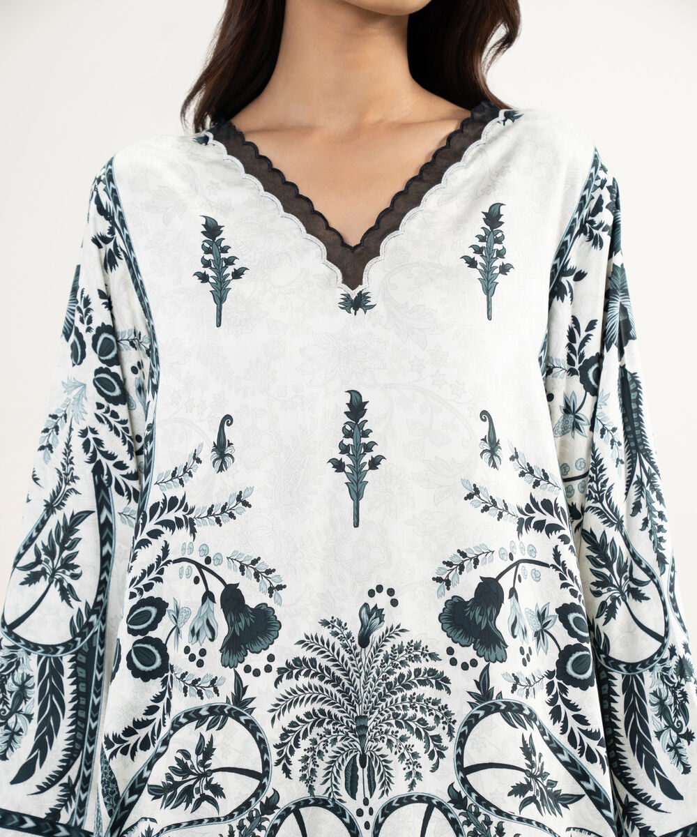 Women's RTW Premium Visocose Satin Embroidered Black 3 Piece Suit