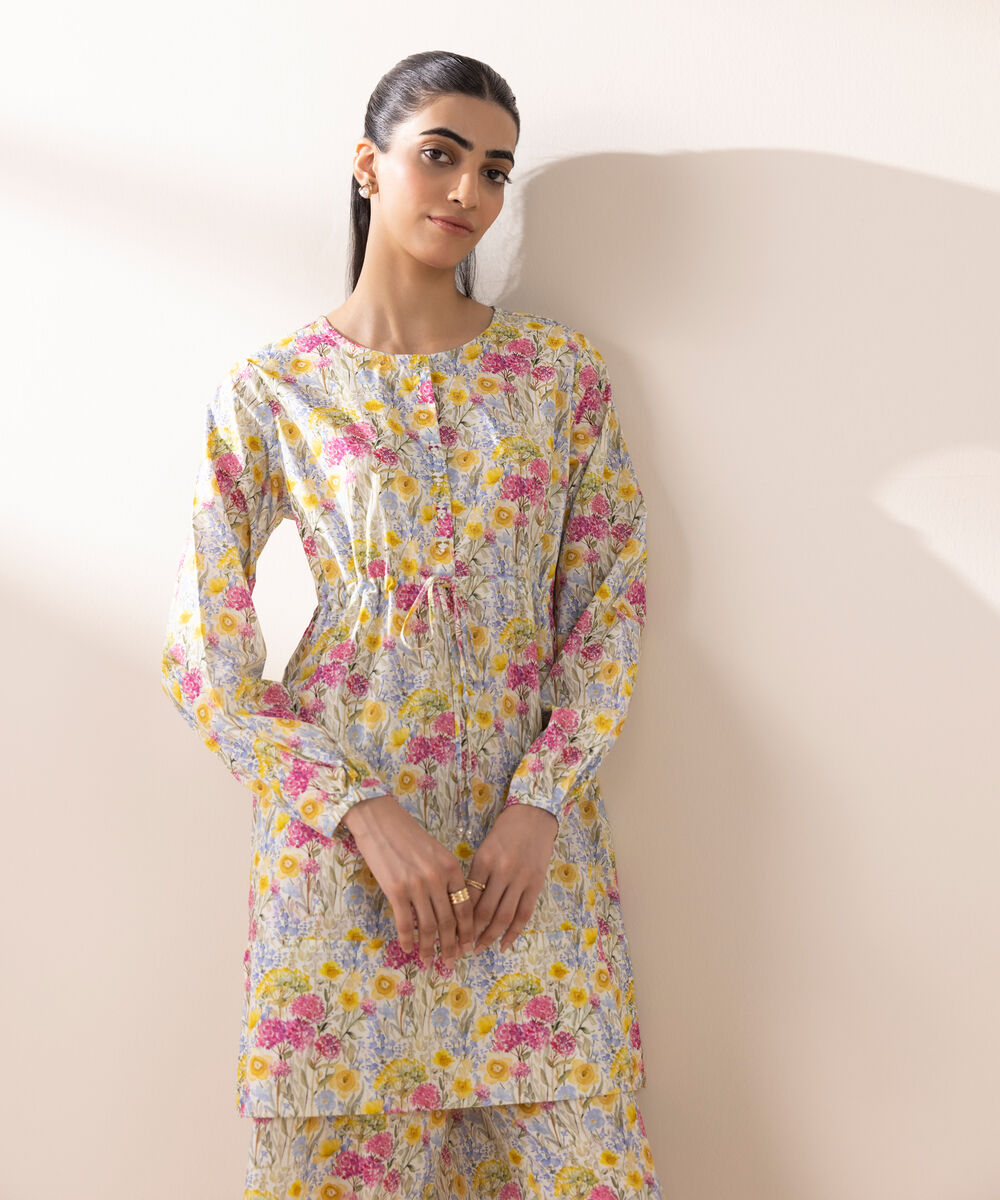 Women's RTW Lycra Multi Printed A-Line Shirt