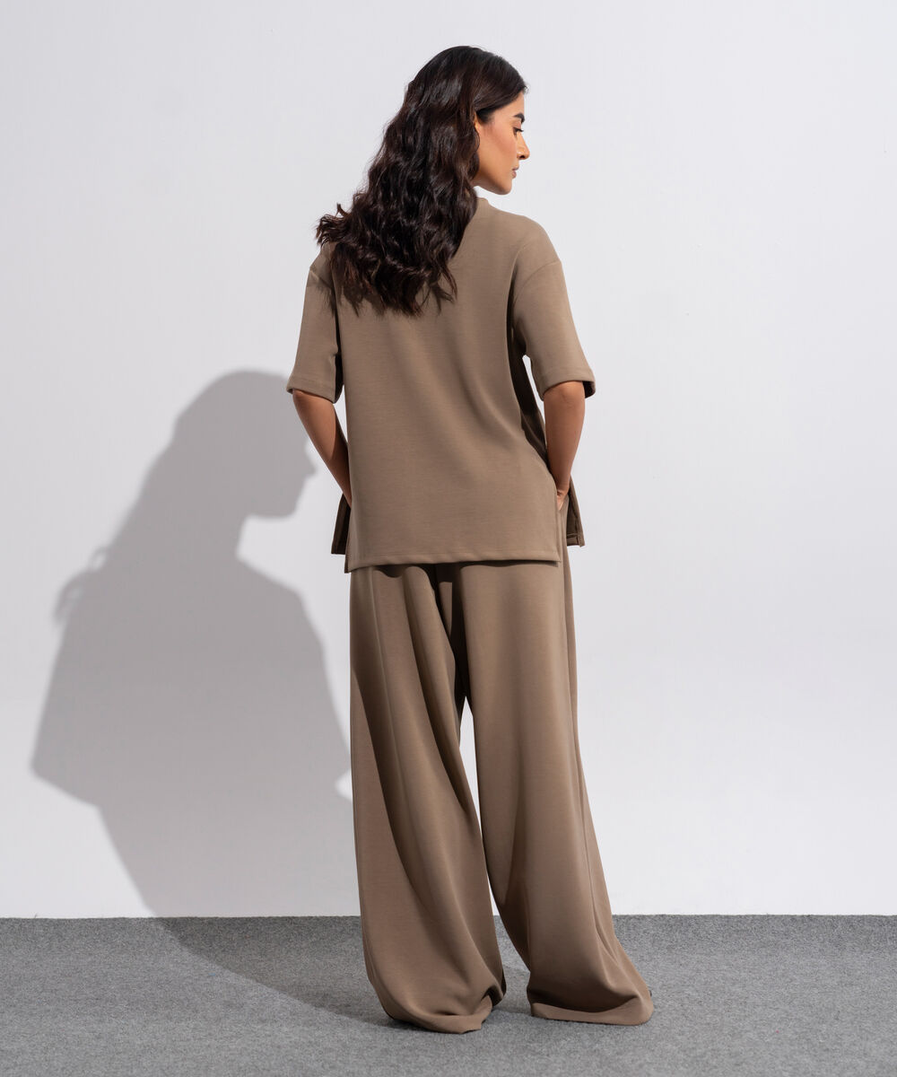 Women's Western Wear Soft Lux Loose Fit Brown T-shirt