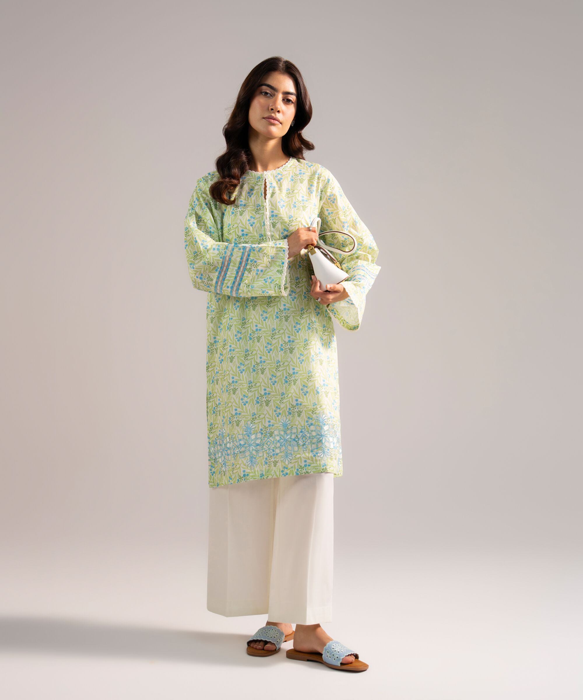 Sapphire - Embroidered Lawn Shirt