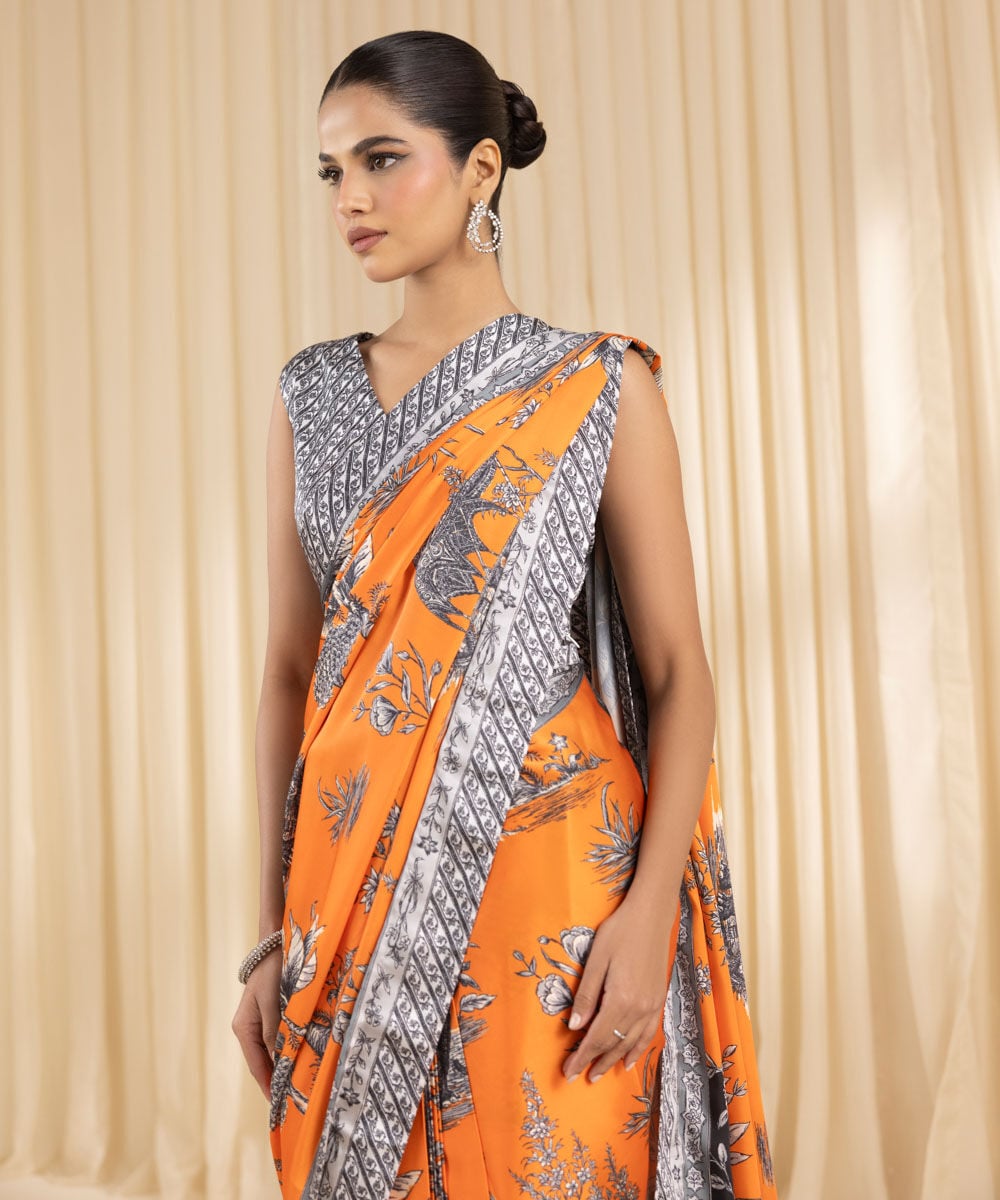 Satin Saree 0000USSAC242