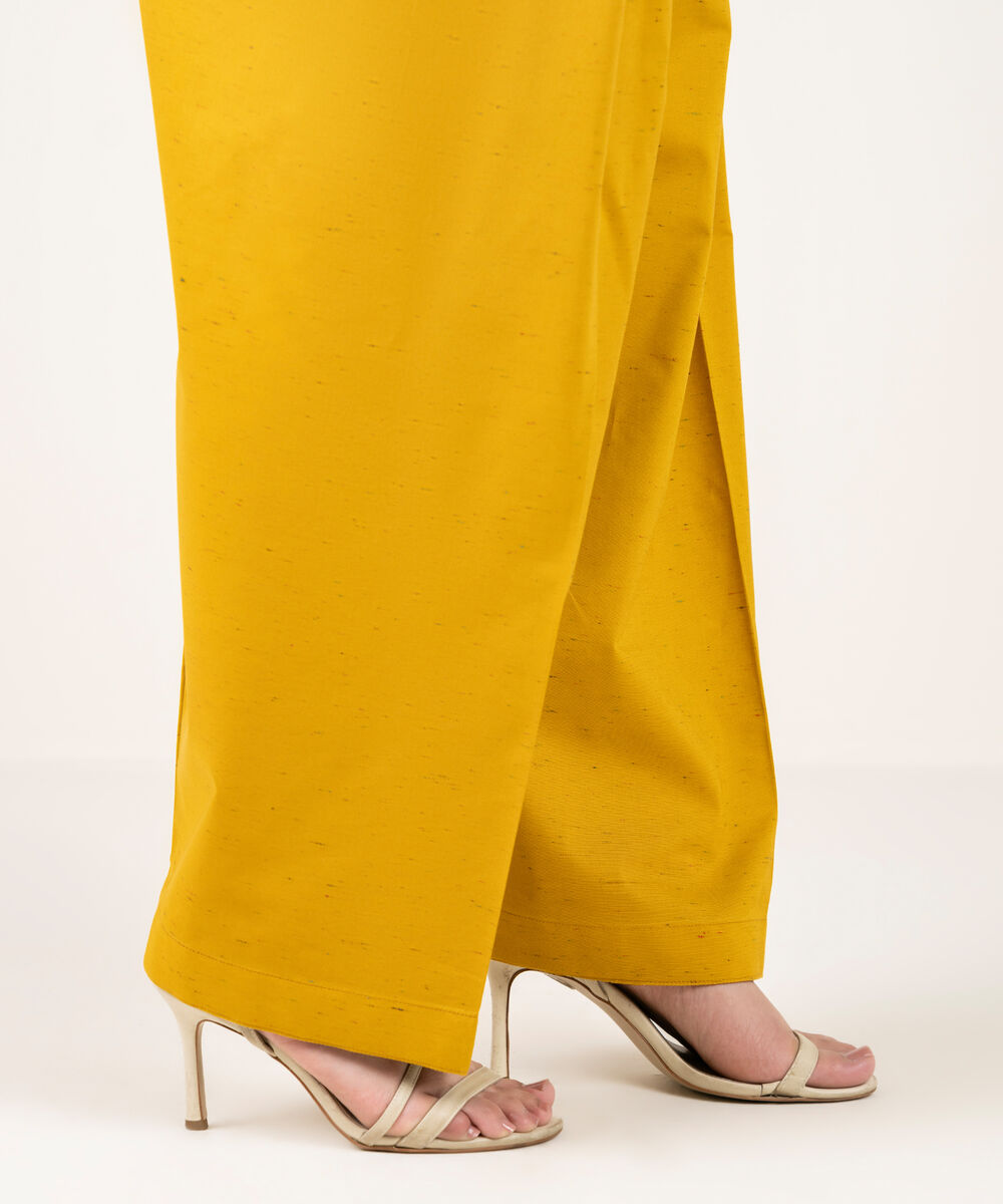 Women's RTW Multi Neps Solid Mustard Shalwar