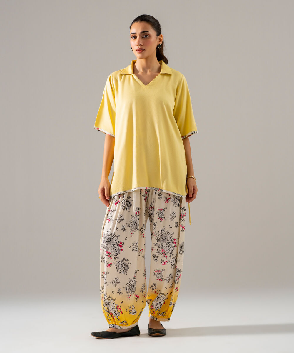 Women's RTW Bedford Solid Pale Yellow Straight Shirt