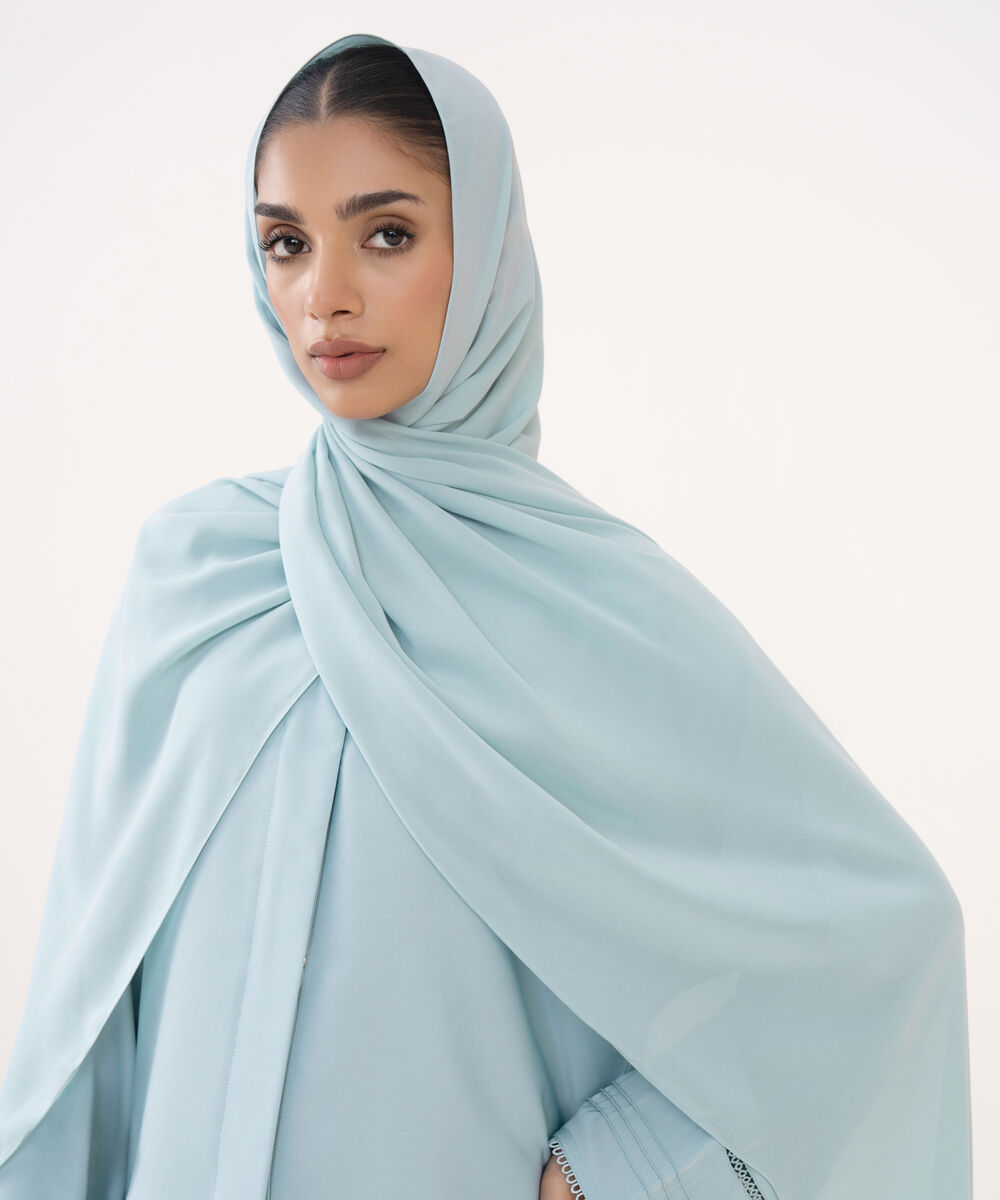 Women's Blue Polyester Hijab