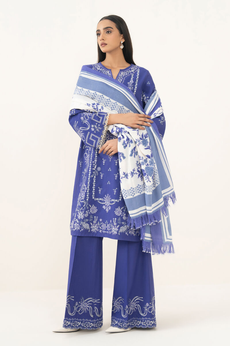 3 Piece - Embroidered Khaddar Suit