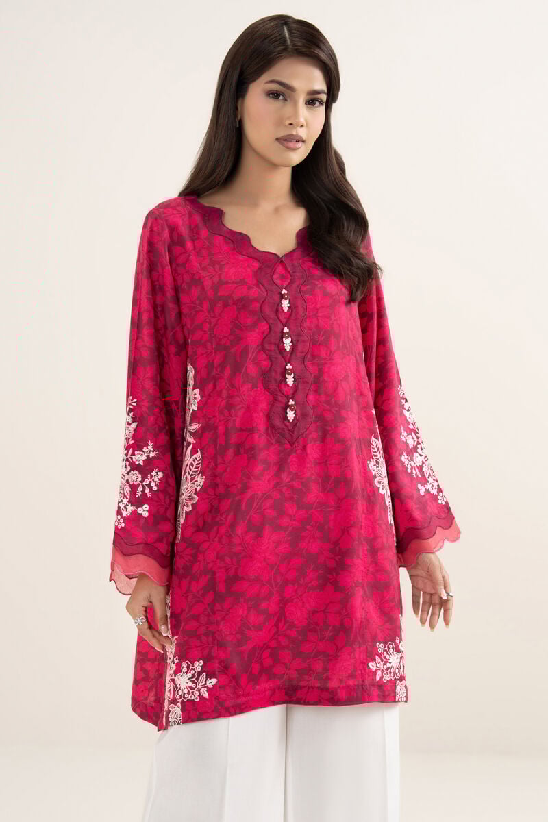 Embroidered Raw Silk Shirt