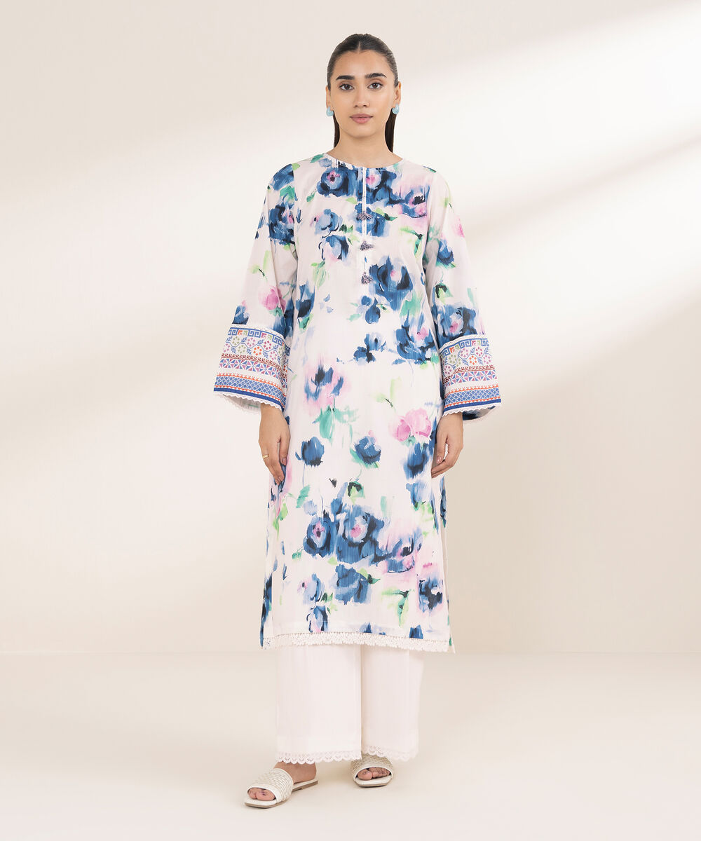 Women's RTW Lawn Multi Printed A-Line Shirt