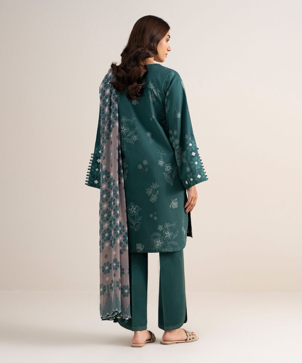 3 Piece - Printed Lawn Suit — Sapphire view 4