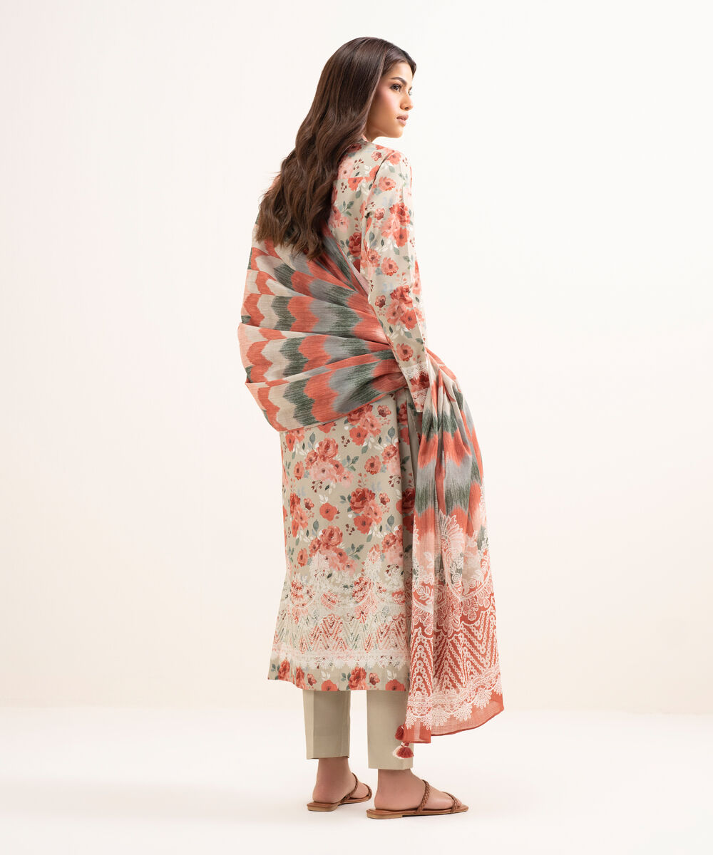 Women's Unstitched Lawn Printed Multi 3 Piece Suit