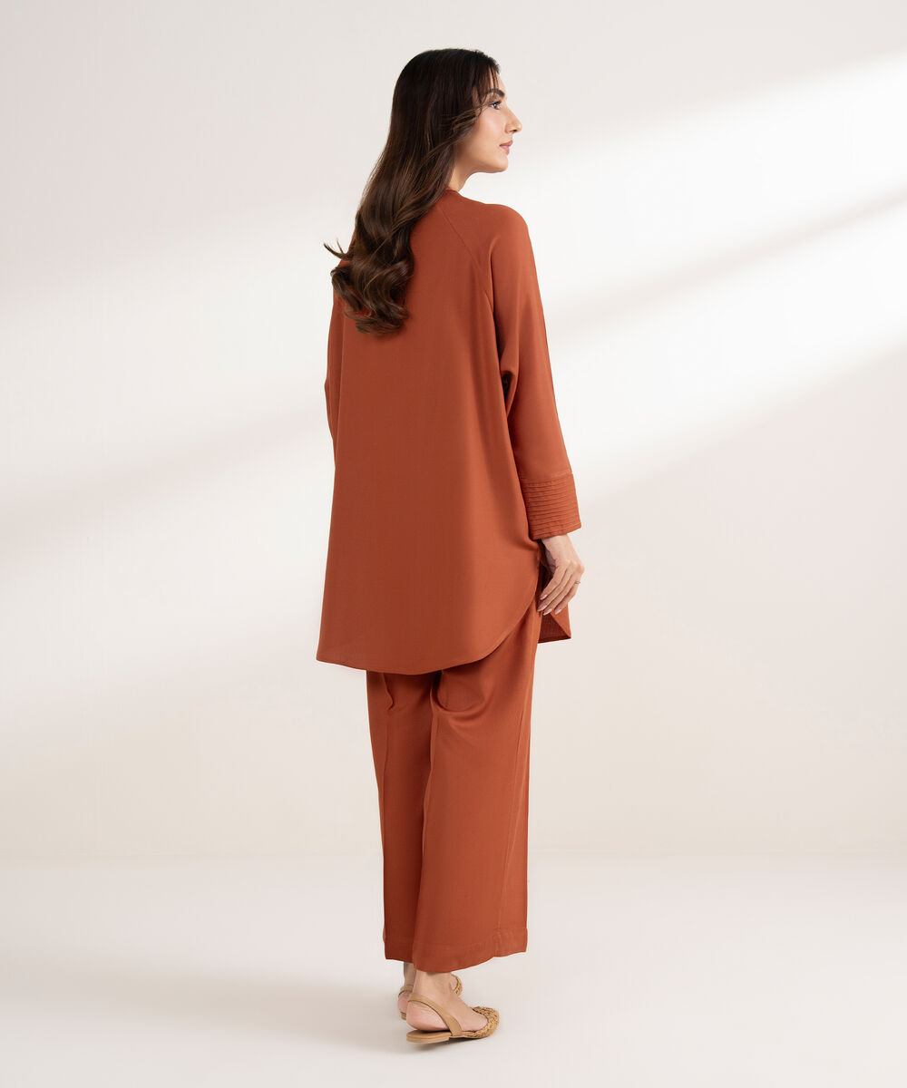 Women's RTW Bedford Solid Straight Rust Shirt