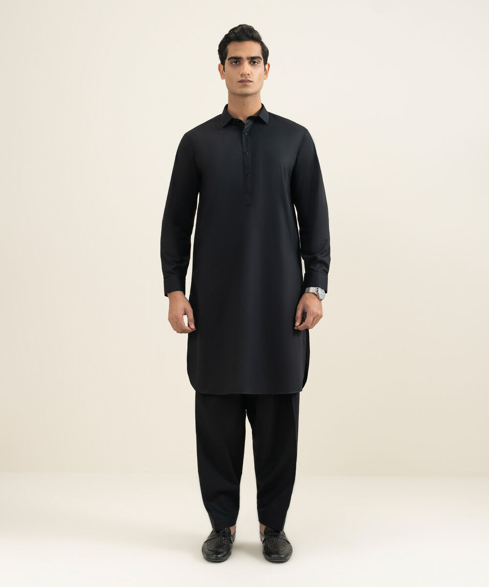 Men's black 100% Cotton Kameez Shalwar
