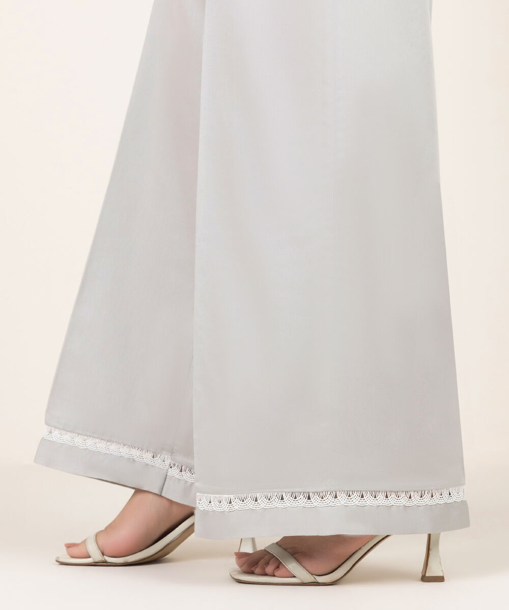 Women's RTW Cambric Solid Grey Culottes