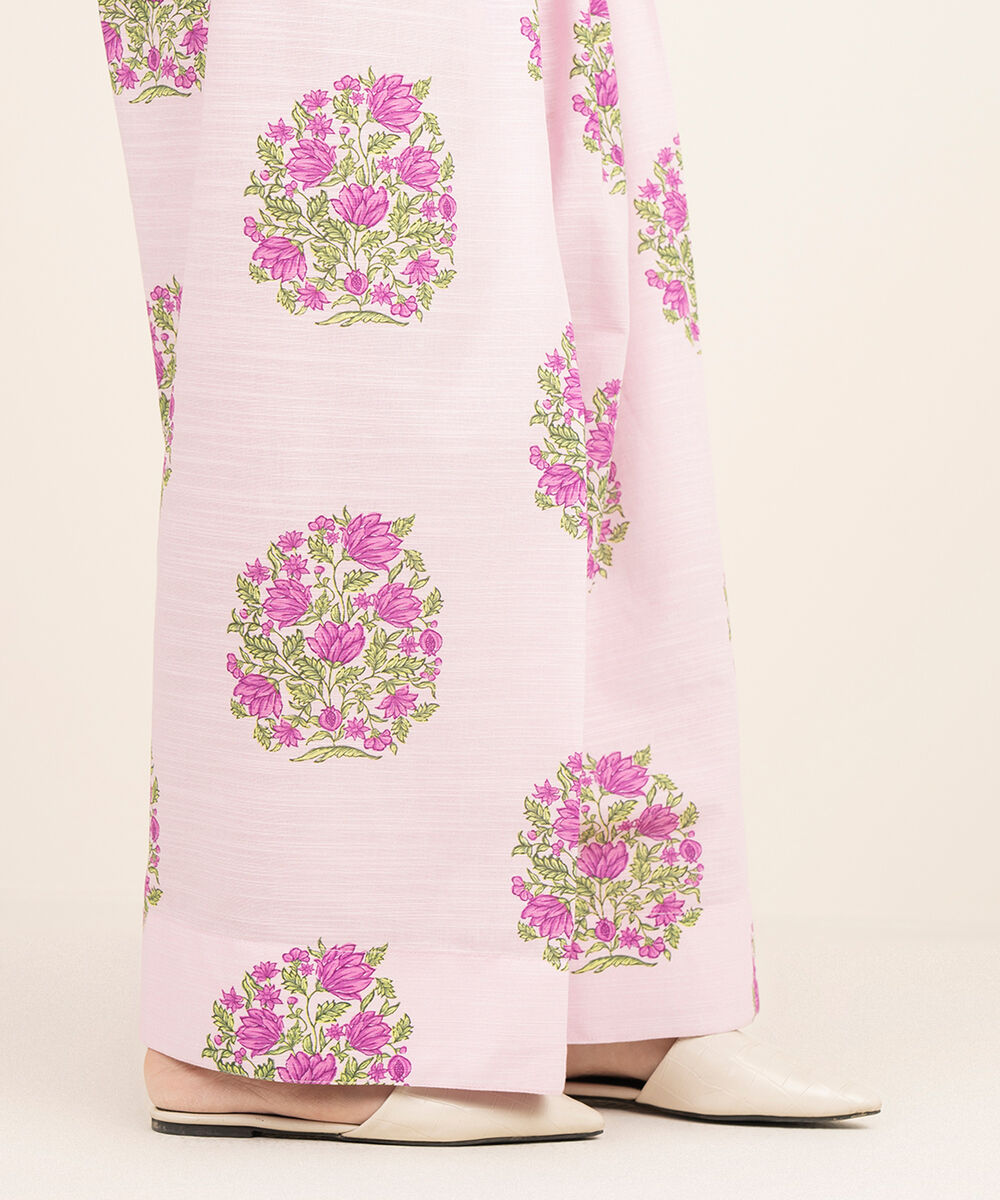 Women's RTW Cambric Purple Printed Farshi Shalwar