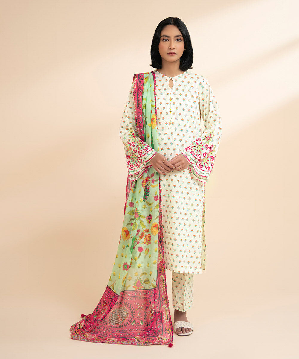 Woman - Multi Printed Tissue Dupatta