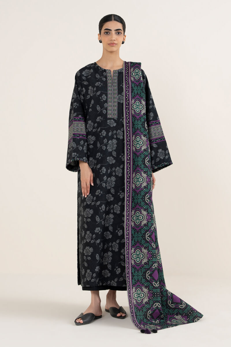 3 Piece - Printed Khaddar Suit