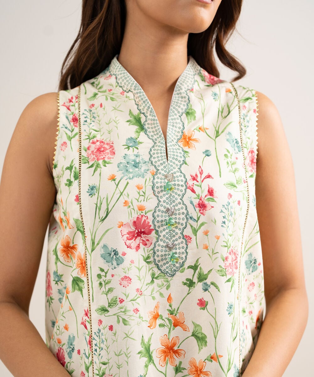 Women's Unstitched Lawn Printed Multi  2 Piece Suit
