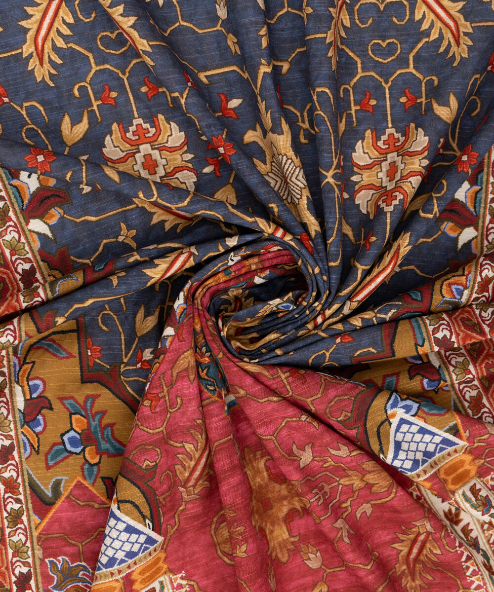 Printed Khaddar Maroon Dupatta