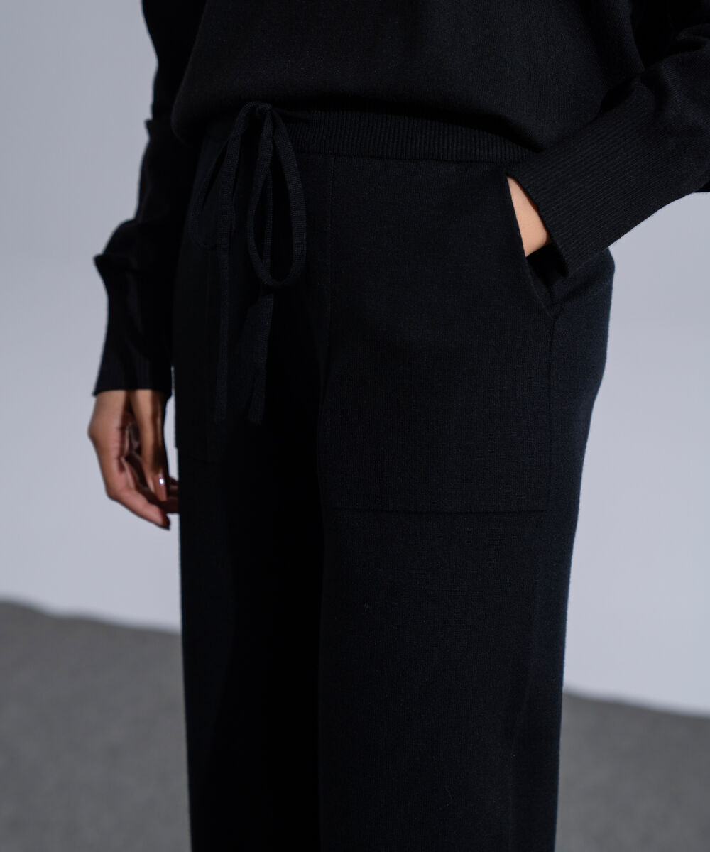 Women's Western Wear Black Knit Jogger Trousers