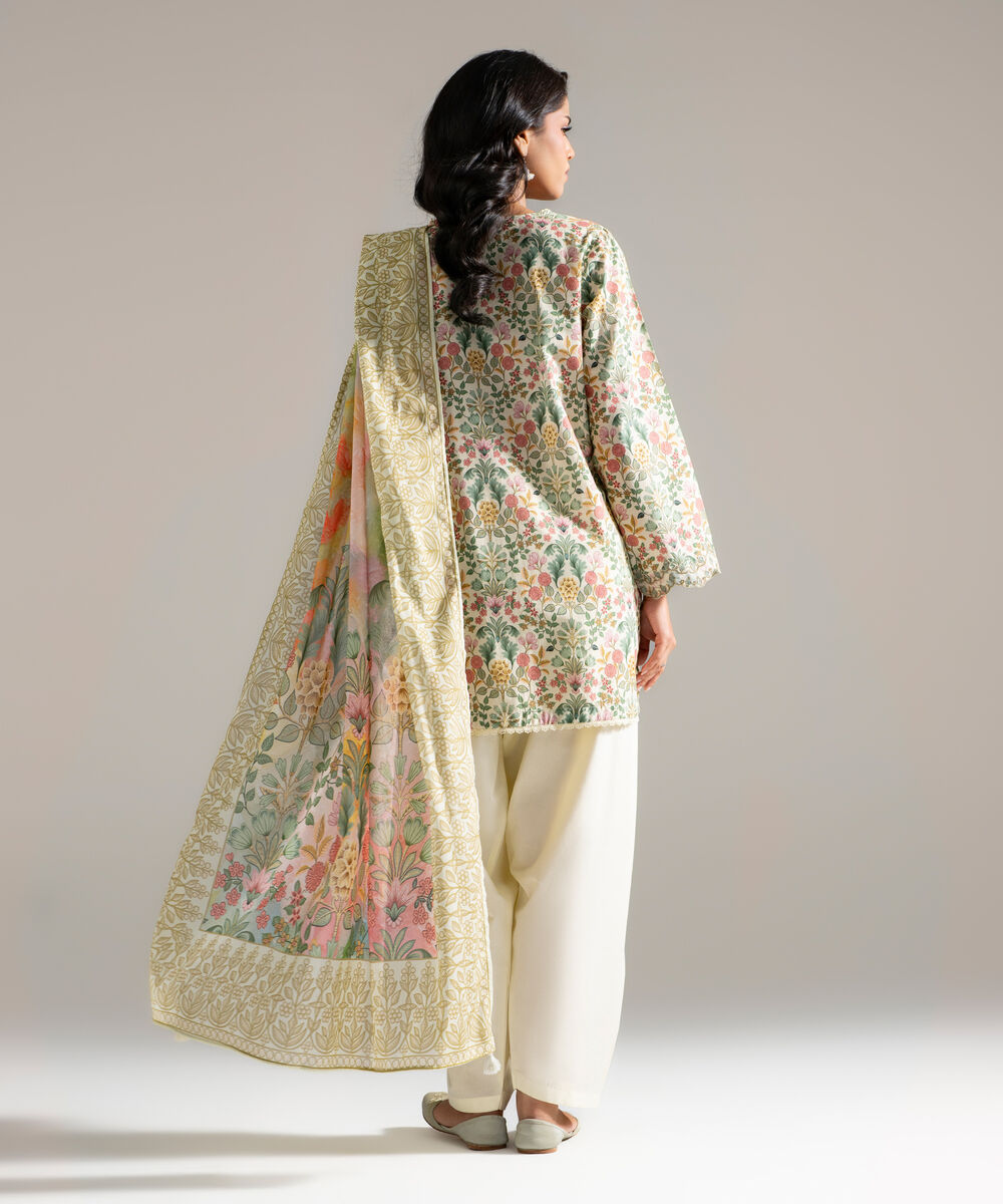 Women's RTW Cambric Embroidered Multi 3 Piece Suit