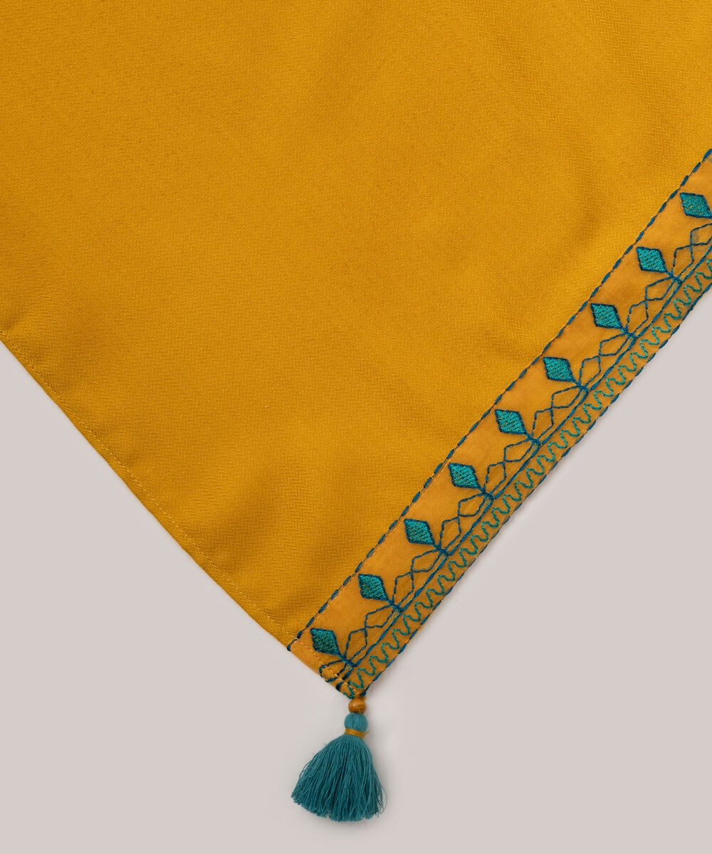 Herringbone Embroidered Yellow Dupatta
